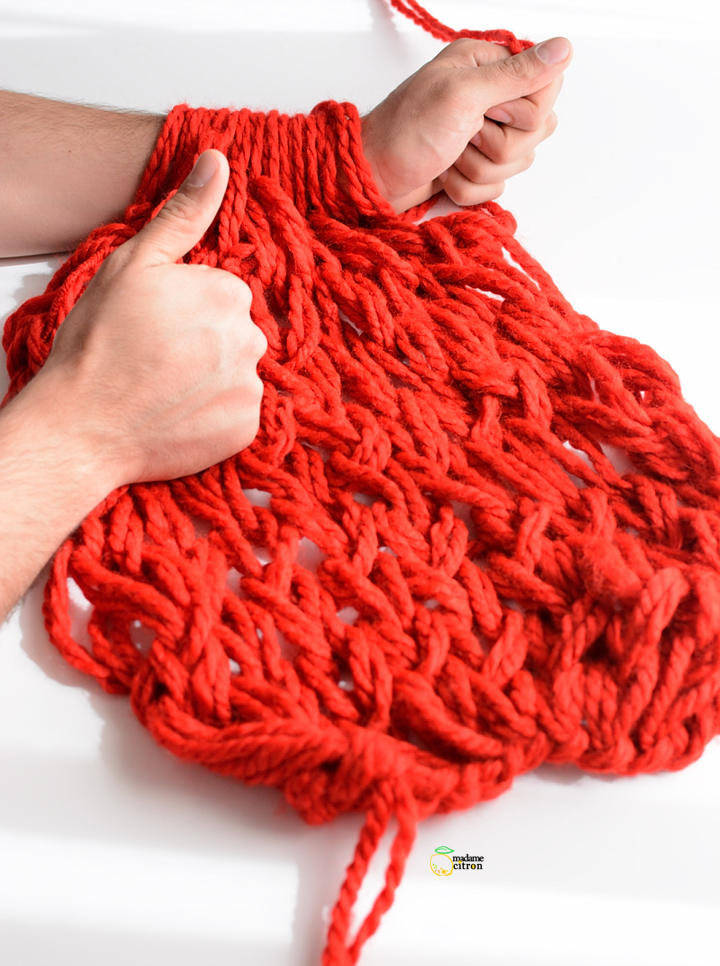 comment tricoter avec les bras